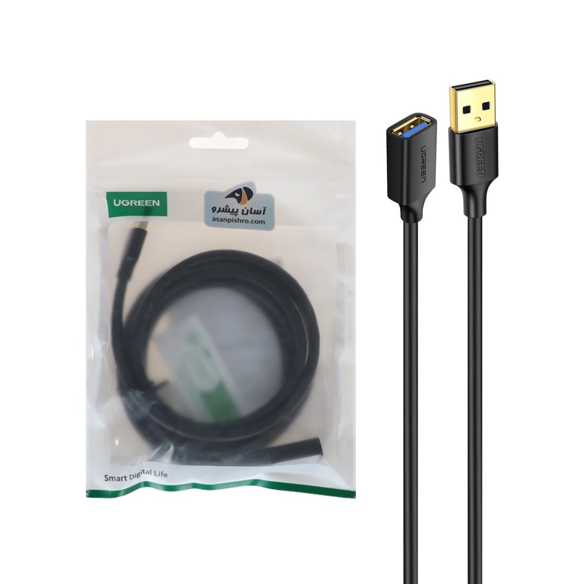 کابل افزایش طول یک و نیم متری UGREEN USB3.0 مدل 30126 - مشکی(30126)