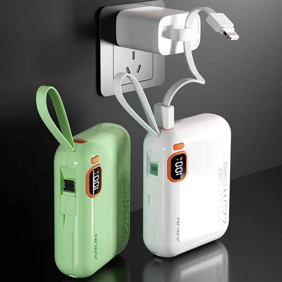 پاوربانک فست شارژ Arun 10000mAh مدل DX03 22.5W - سبز پاستیلی (گارانتی IPM)