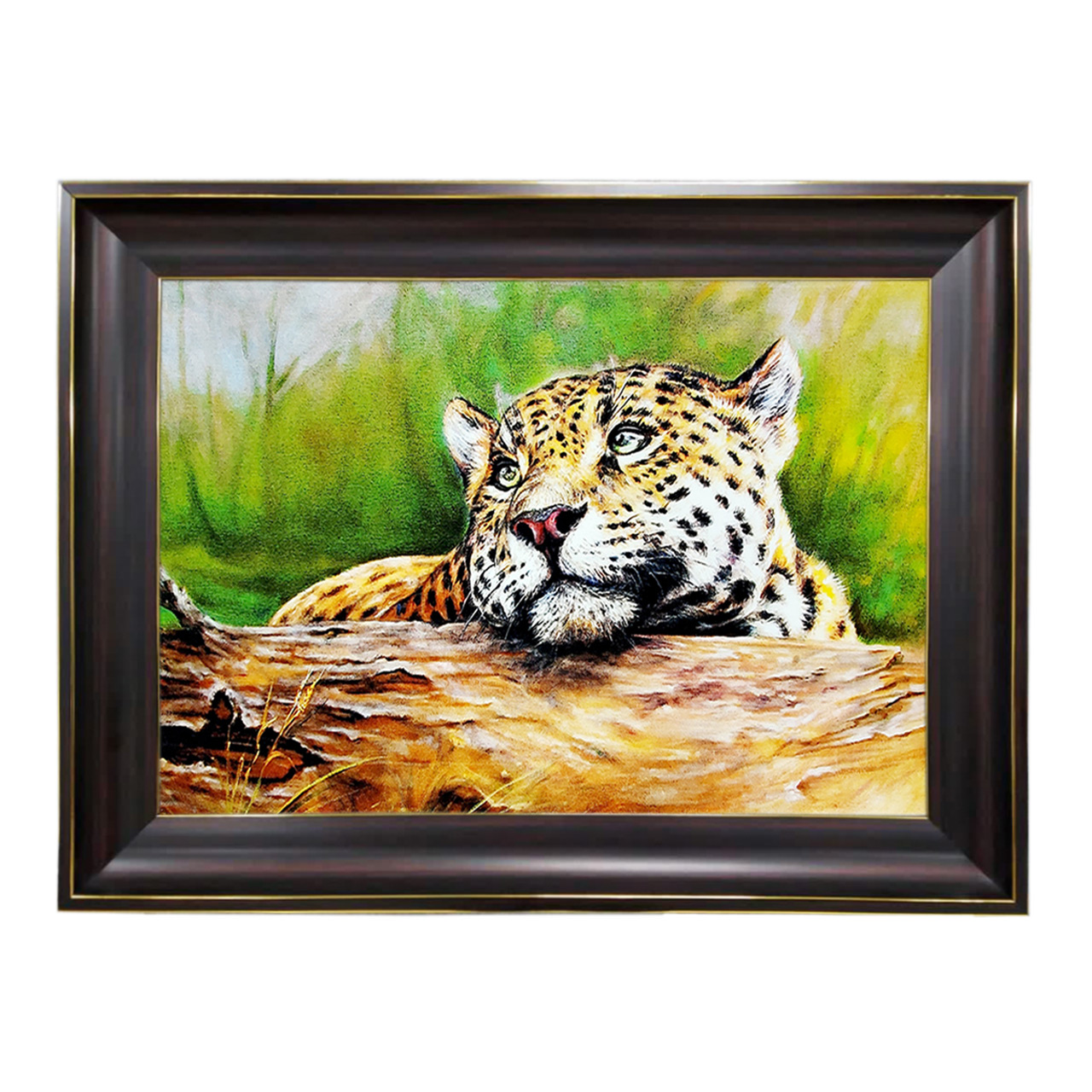 تابلو فرش چاپی طرح پلنگ کد 14064 سایز 40×60 سانتی متری