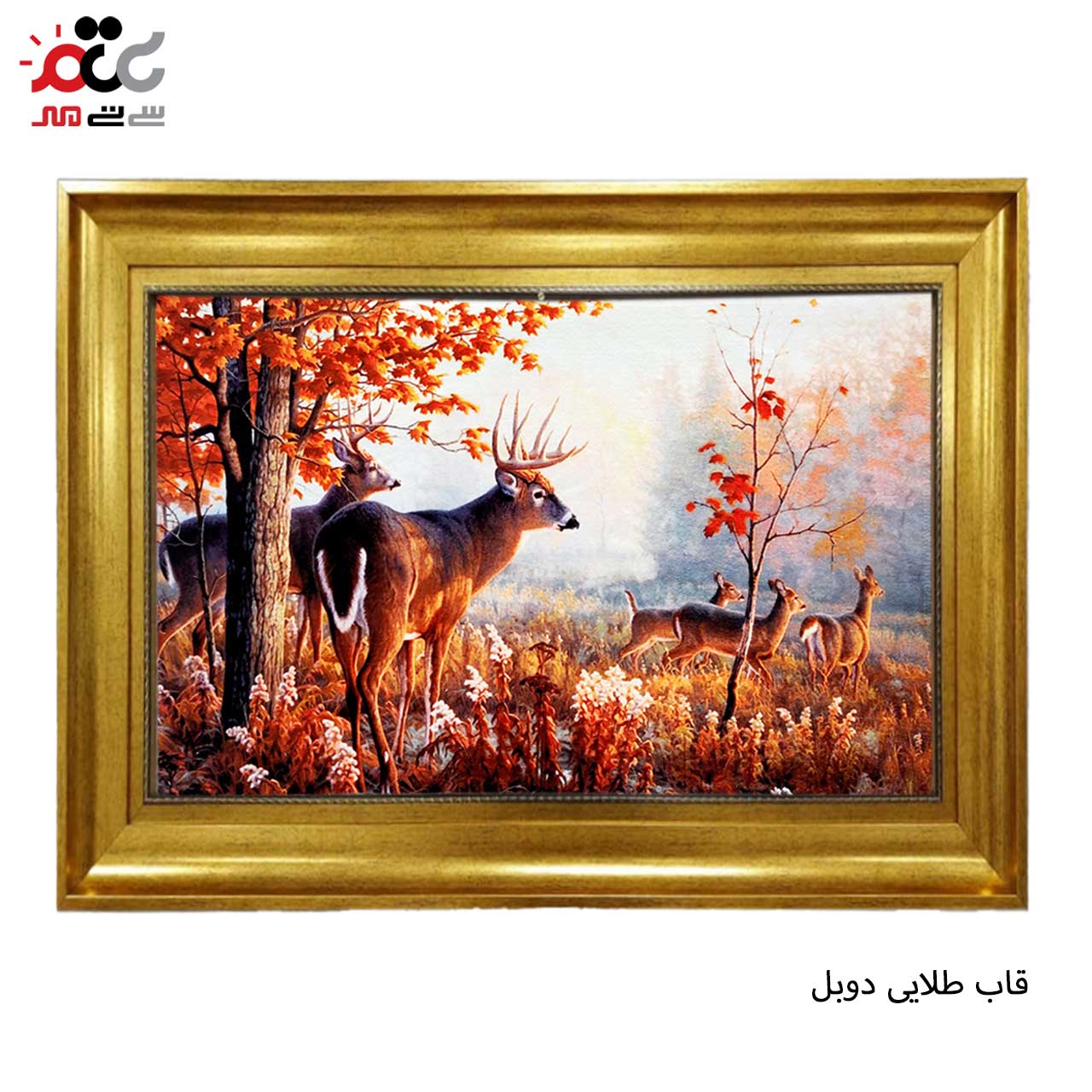 تابلو فرش چاپی طرح گوزن کد 14066 سایز 70×50 سانتی متری