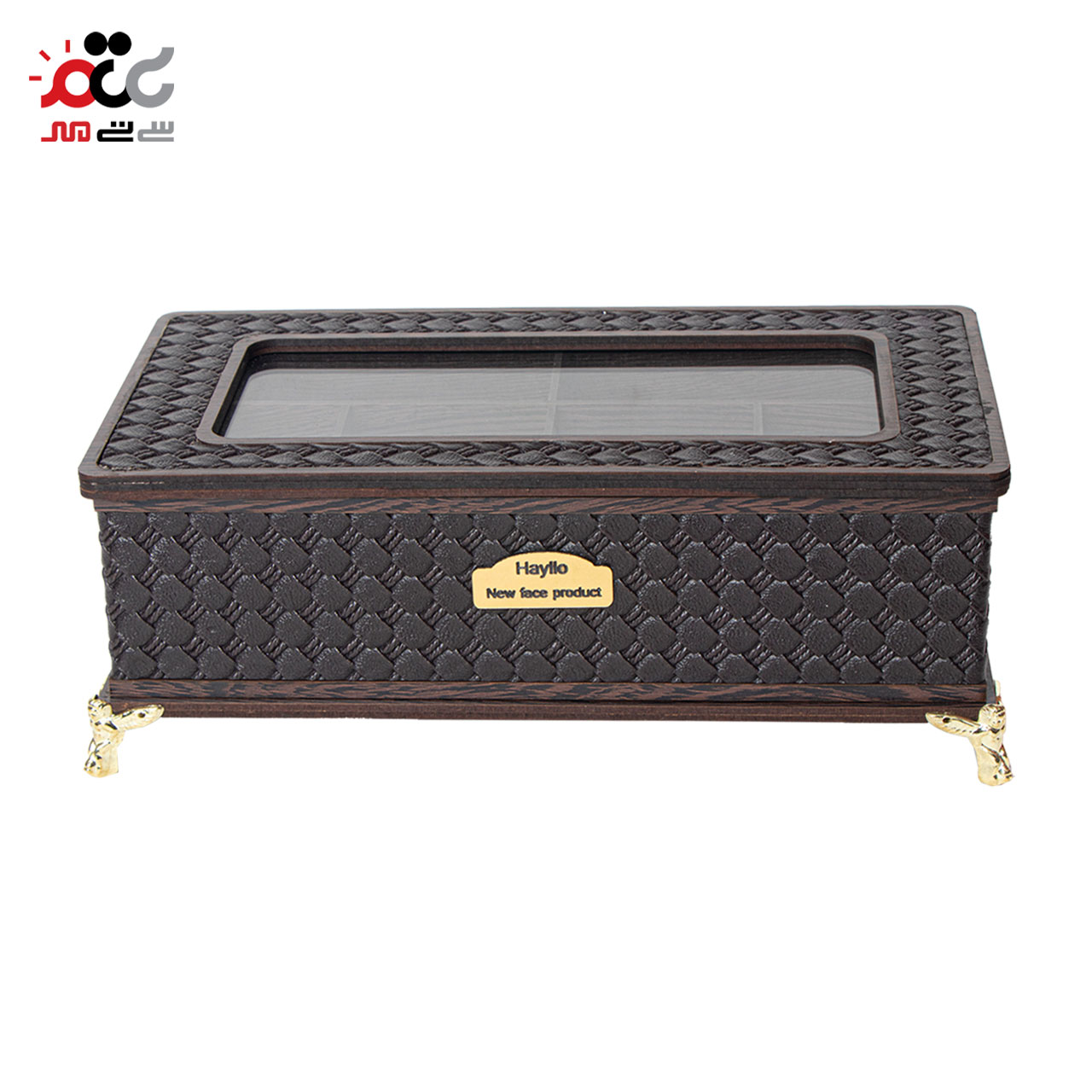 باکس چای چوبی هایلو مدل درب شیشه ای