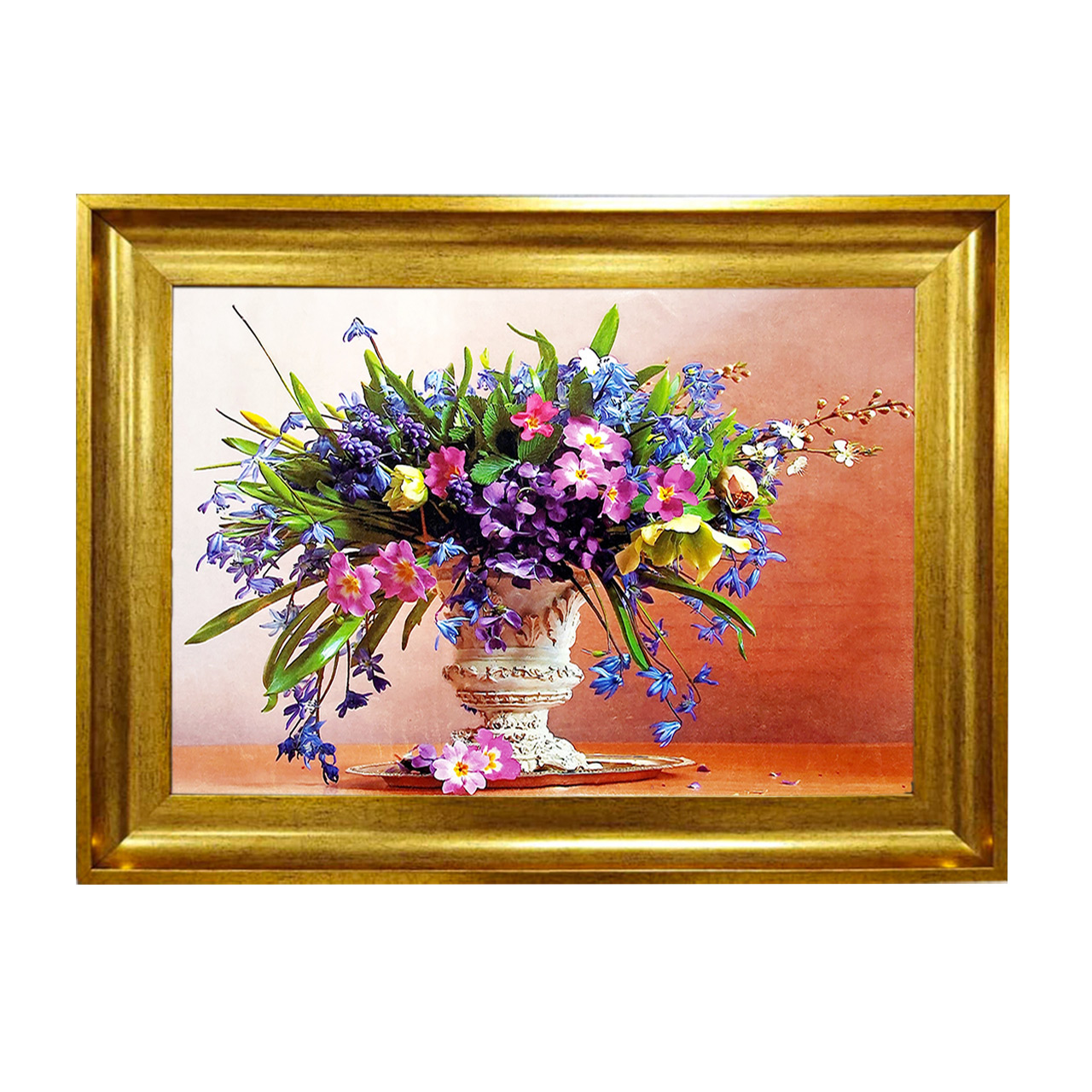 تابلو فرش چاپی طرح گل کد 12017 سایز 50×50 سانتی متری