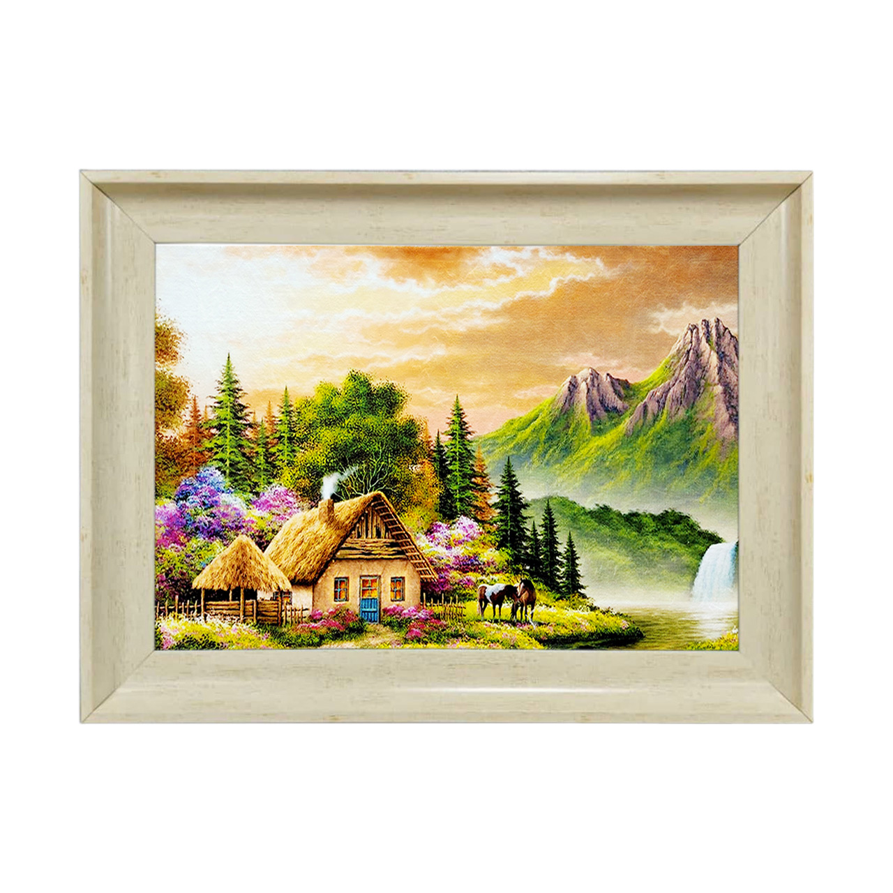 تابلو فرش چاپی طرح منظره کد 10024 سایز 50×35 سانتی متری