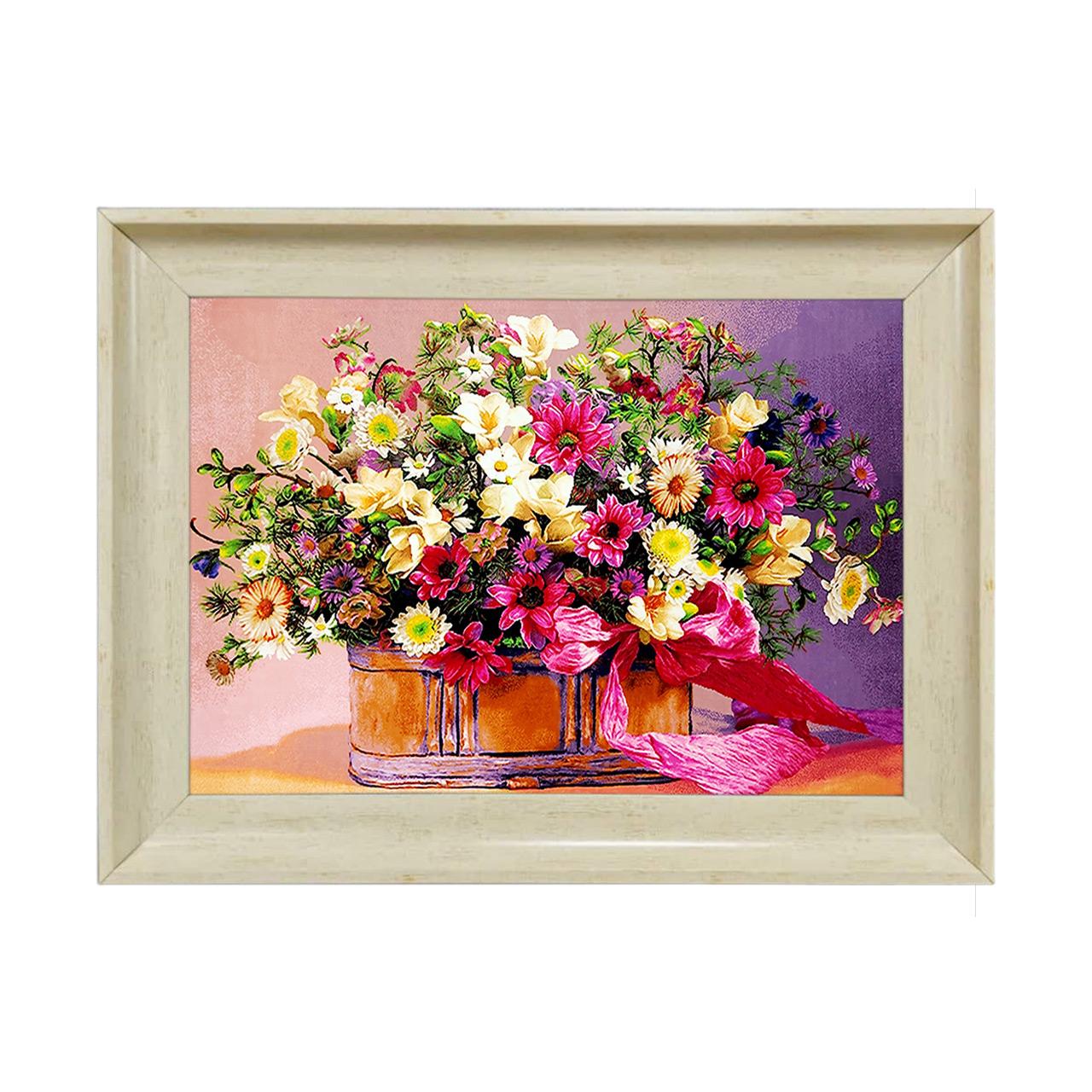 تابلو فرش چاپی طرح گل کد 12006 سایز 50×35 سانتی متری