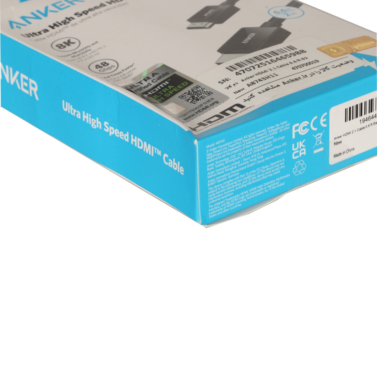 کابل 2.1 متری ANKER HDMI مدل A8743H11 - مشکی - پک ضعیف (گارانتی 18ماهه حافظه طلایی ایستا)