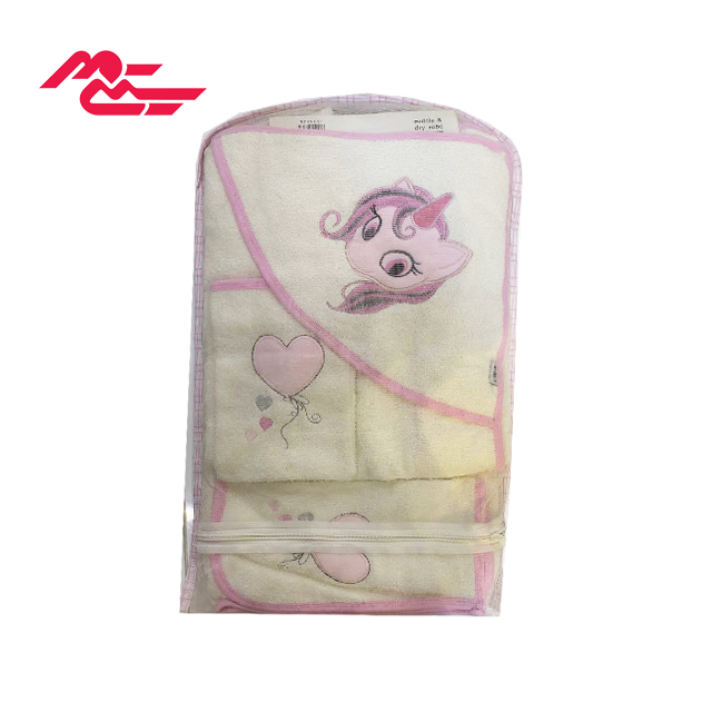 ست حوله نوزادی طرح اسب تک شاخ بسته 5 عددی