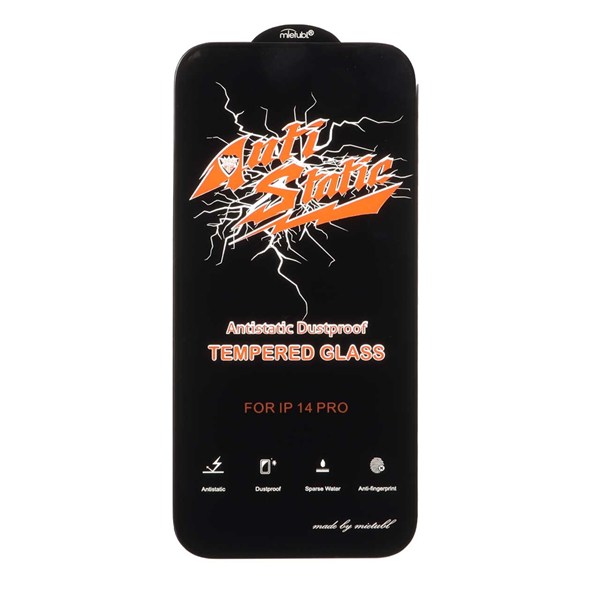 محافظ صفحه نمایش شیشه ای Full Cover Anti Static Mietubl مدل Apple iPhone 16 / iPhone 15 / iPhone 14 Pro- مشکی (بدون پک)