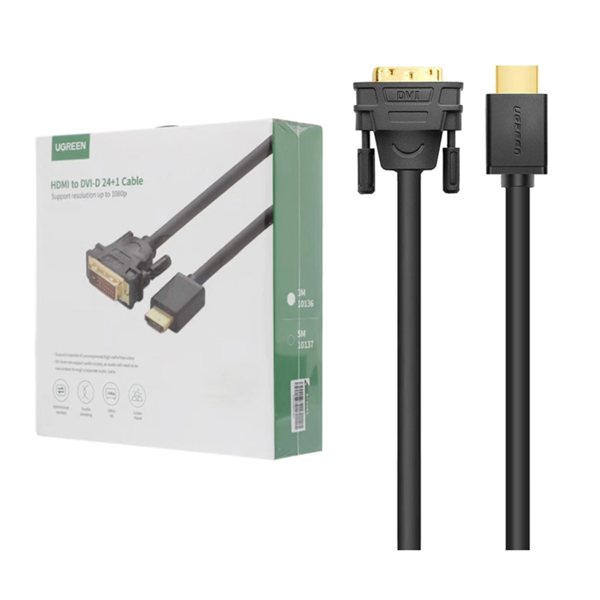 کابل 3 متری UGREEN HDMI To DVI-D 24+1 مدل 10136 - مشکی(10136)