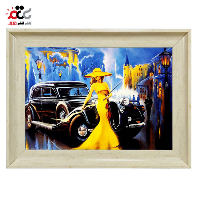 تابلو فرش چاپی طرح نوازنده کد 13309 سایز 70×50 سانتی متری