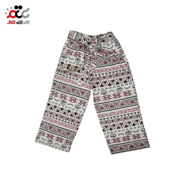 ست تیشرت و شلوار پارچه ای بچگانه  سفید طرح دار سایز 50