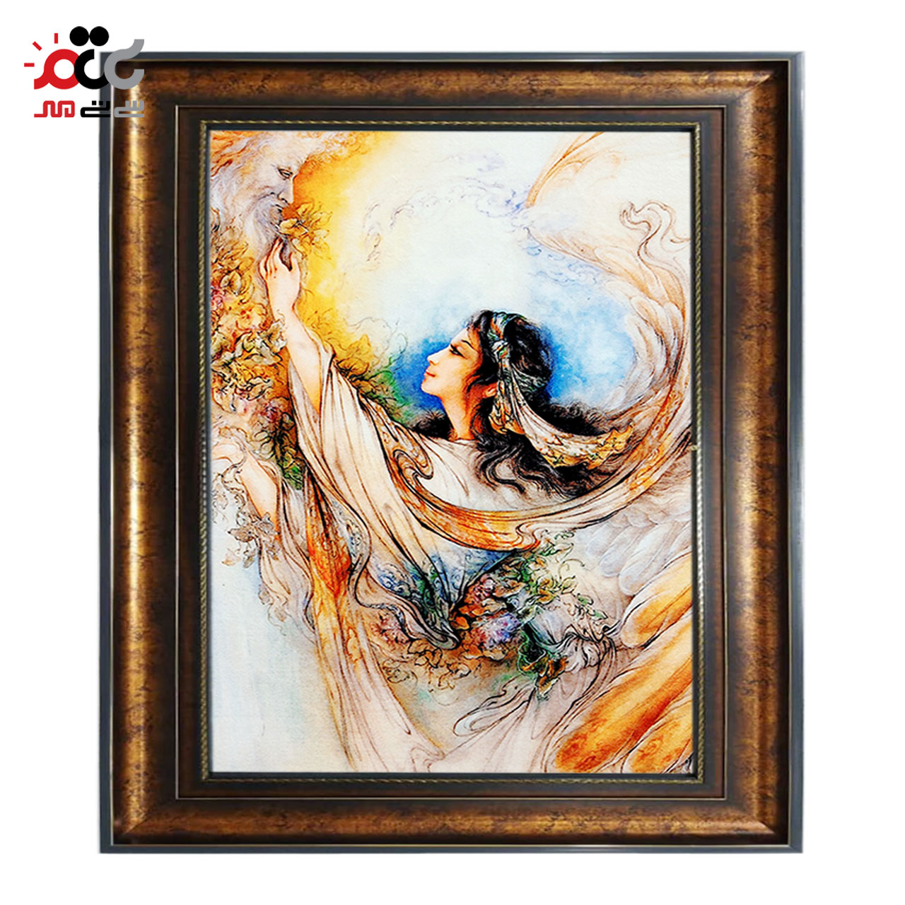 تابلو فرش چاپی طرح مینیاتوری کد 16002 سایز 70×100 سانتی متری