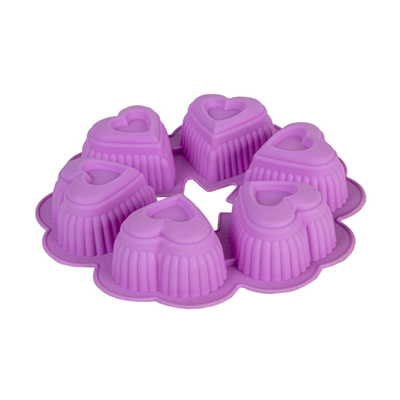 قالب کیک و ژله سیلیکونی طرح قلب مدل 6 خانه