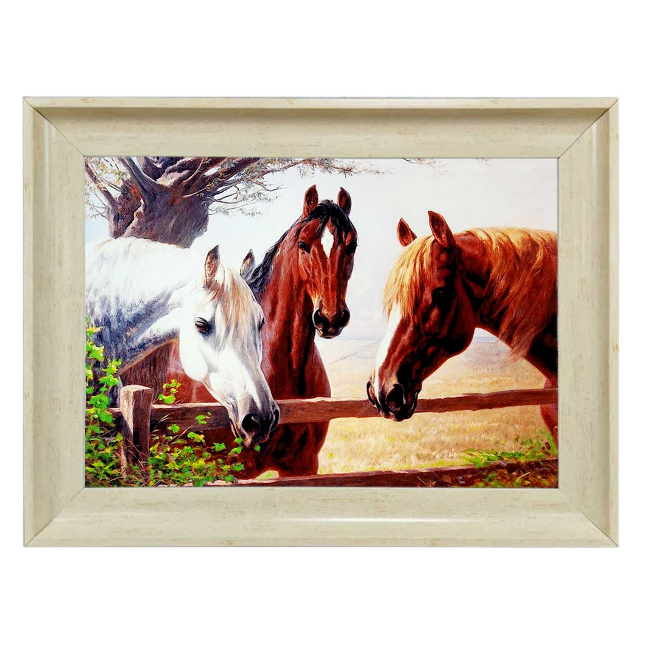 تابلو فرش چاپی طرح اسب کد 14020 سایز 70×50 سانتی متری