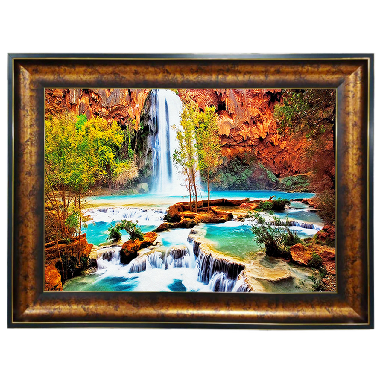 تابلو فرش چاپی طرح آبشار کد 10214 سایز 100×50 سانتی متری