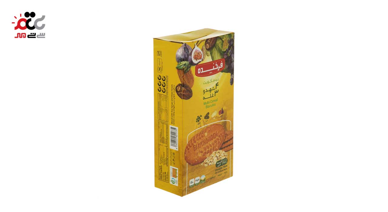 بیسکویت چهار شهد و سه غله فرخنده 330 گرمی