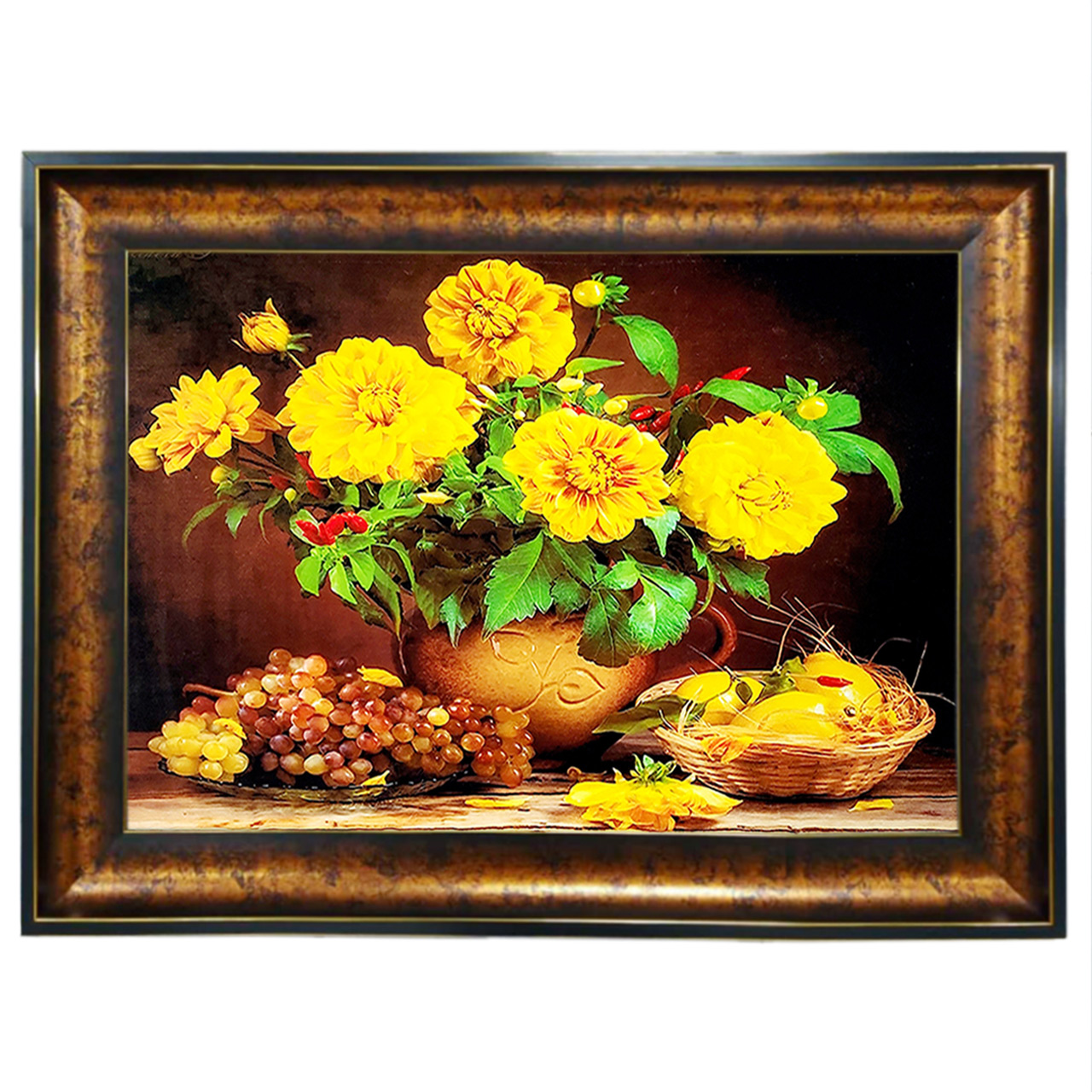 تابلو فرش چاپی طرح گل کد 12026 سایز 100×50 سانتی متری