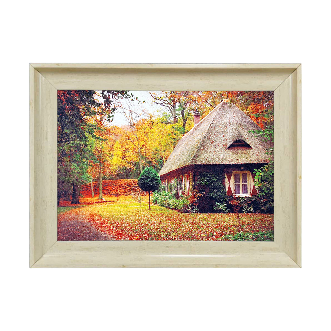 تابلو فرش چاپی طرح کلبه کد 10140 سایز 50×35 سانتی متری