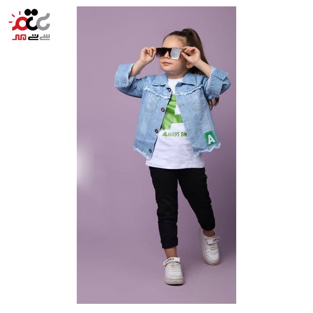 ست بچگانه جین مدل دو تیکه کد 81