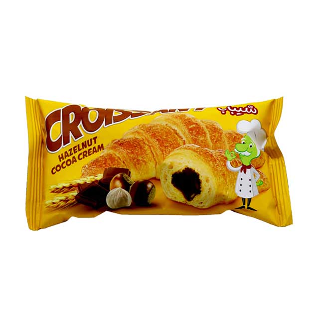 کروسان کرم کاکائویی با مغز فندق شیبابا 50 گرمی