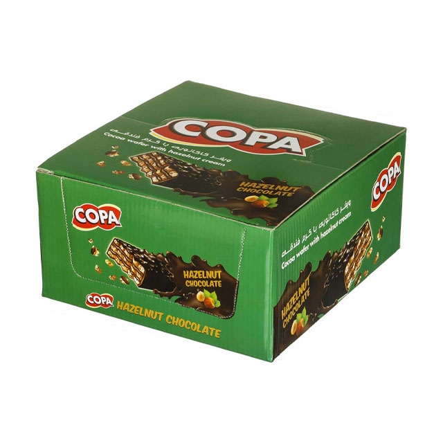 ویفر کاکائویی با کرم فندقی کوپا بسته 30 عددی