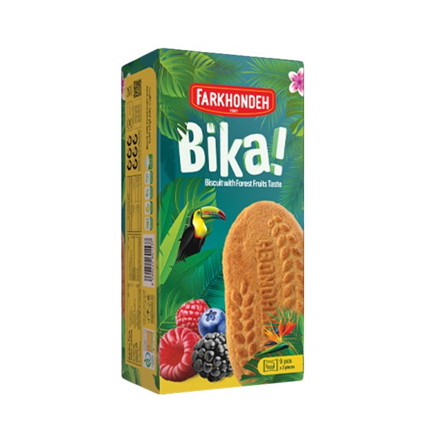 بیسکویت با طعم میوه های جنگلی فرخنده 330 گرمی
