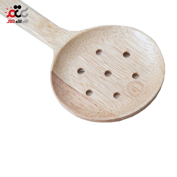 کفگیر چوبی مدل گرد سوراخ دار کد 10