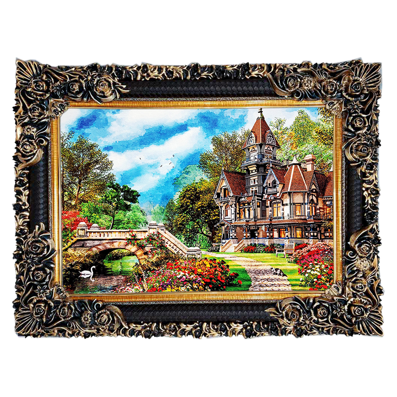 تابلو فرش چاپی طرح منظره کد 10134 سایز 70×50 سانتی متری