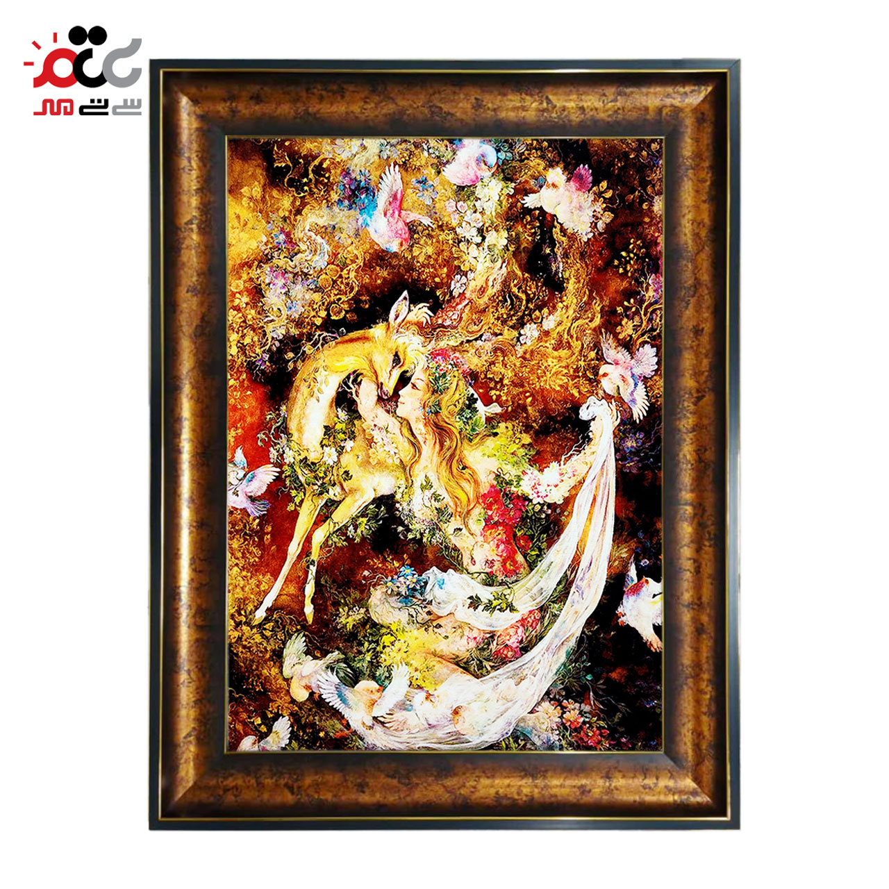 تابلو فرش چاپی طرح مینیاتوری کد 16006 سایز 50×50 سانتی متری