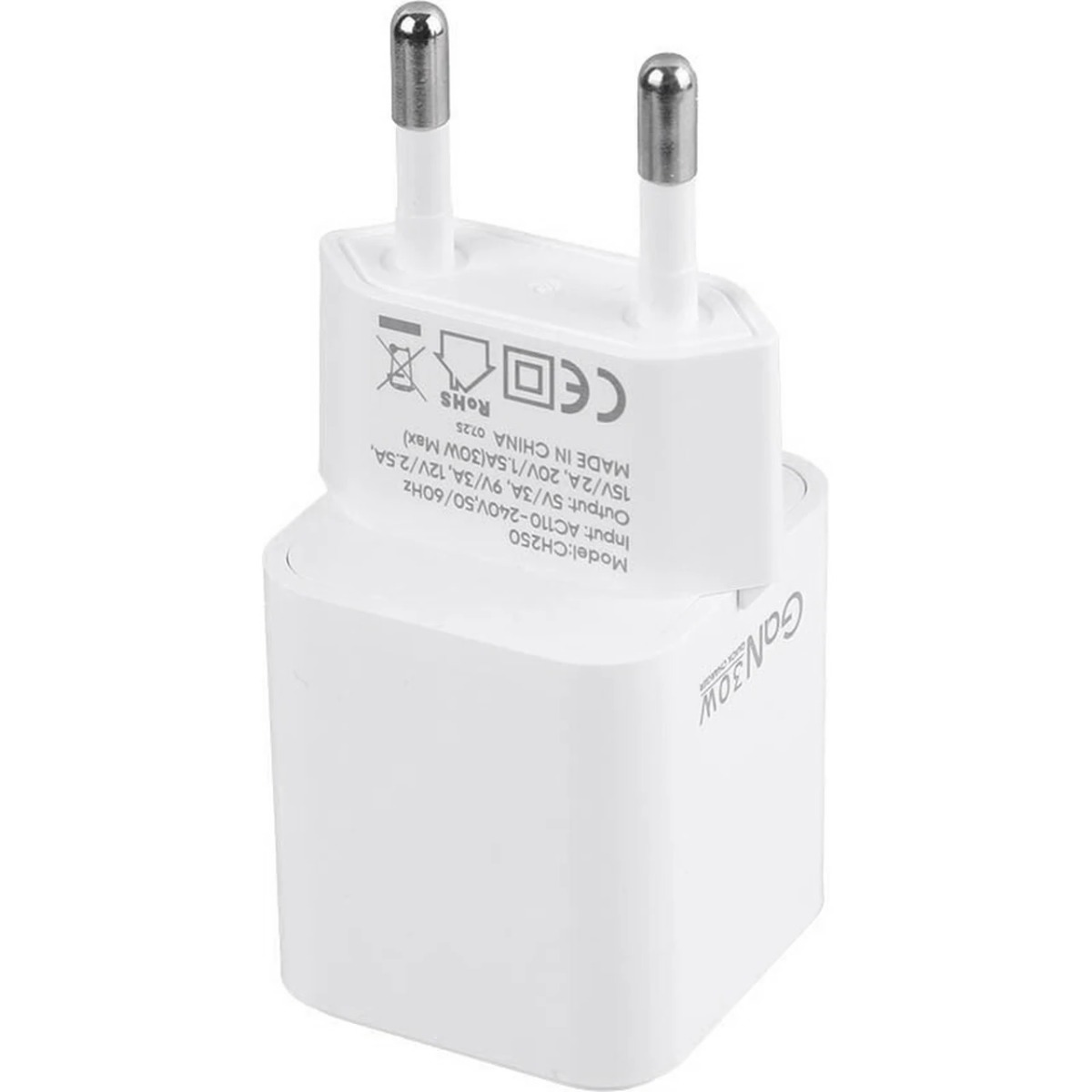 شارژر دیواری PD و فست تک پورت Hicostar مدل CH250 GaN 30W - سفید