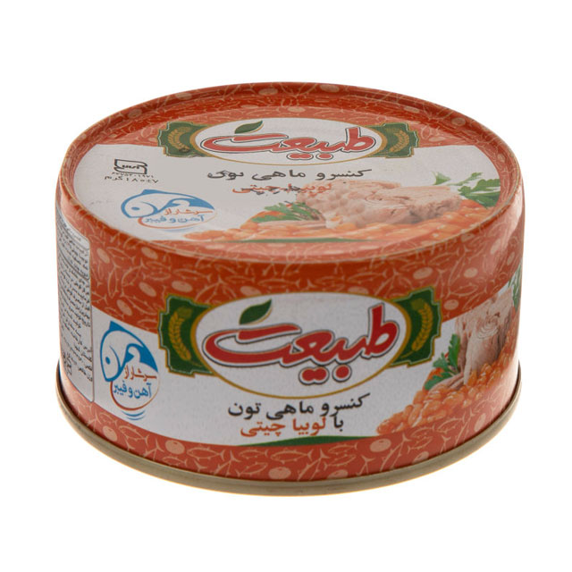 کنسرو ماهی تون با لوبیا چیتی طبیعت 180 گرمی