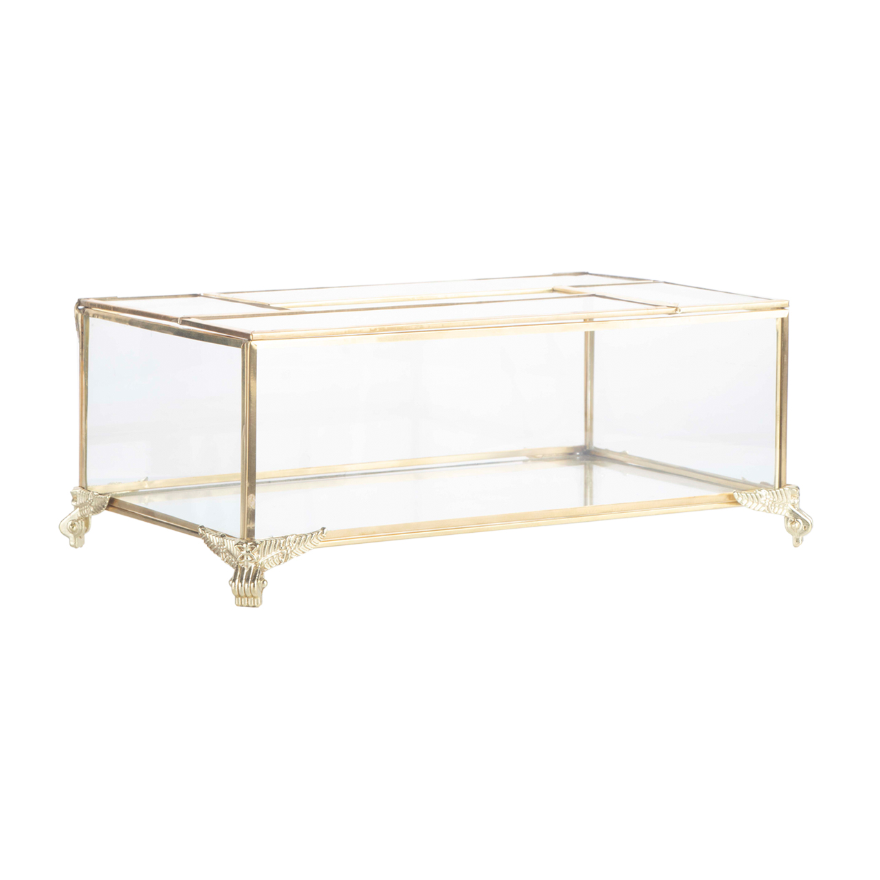 باکس جا دستمال برنجی مدل مستطیل کد 540