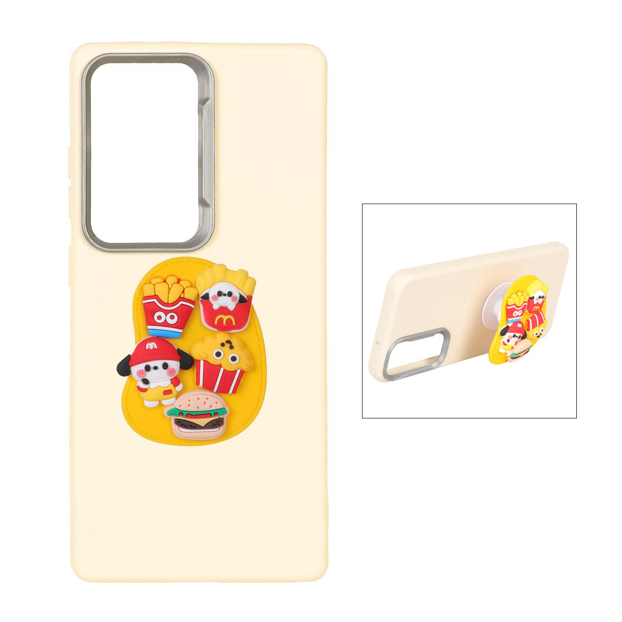 قاب Texture پاپ سوکت عروسکی Samsung Galaxy S25 Ultra - کرم