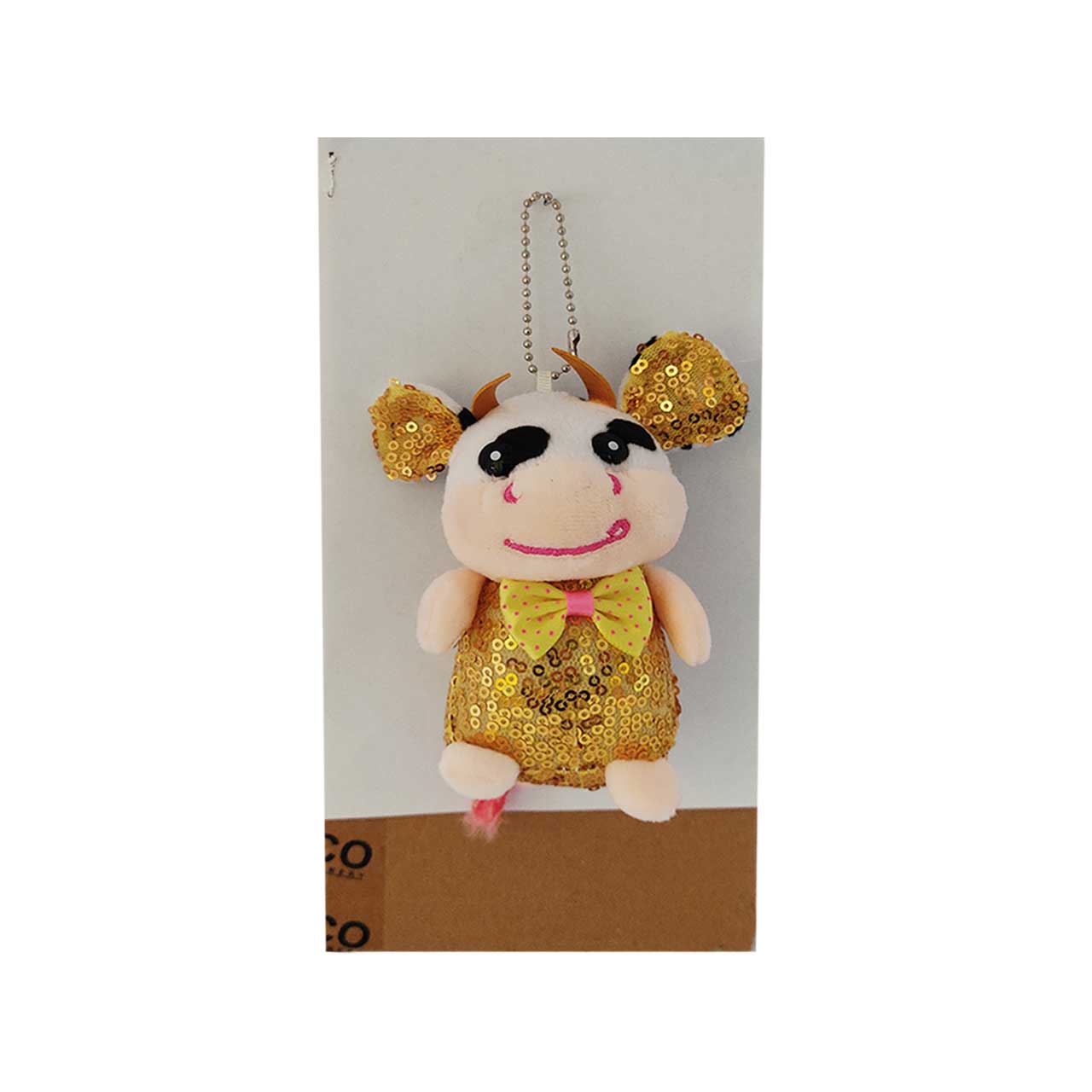 عروسک آویز پولیشی طرح گاو پولکی