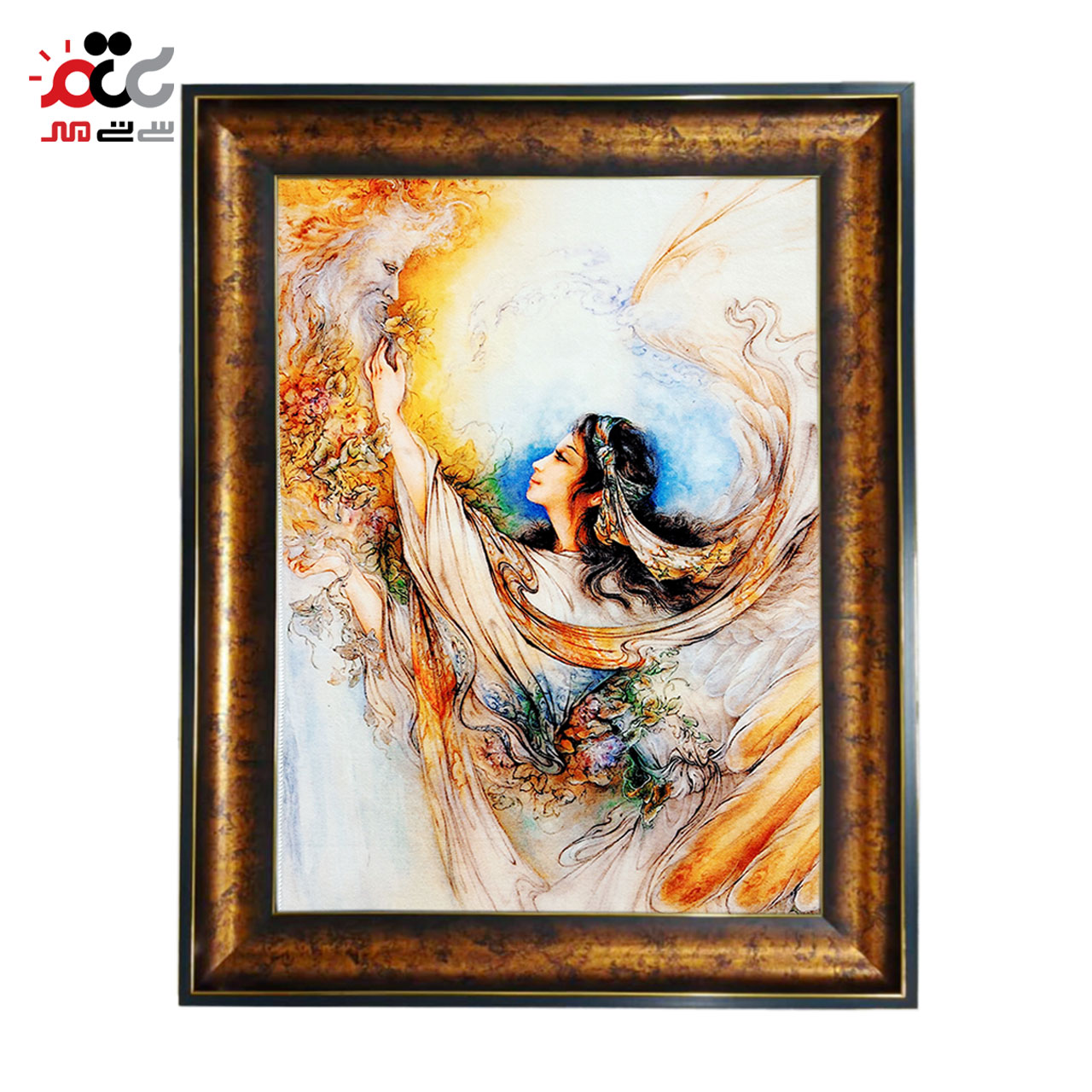 تابلو فرش چاپی طرح مینیاتوری کد 16002 سایز 50×50 سانتی متری