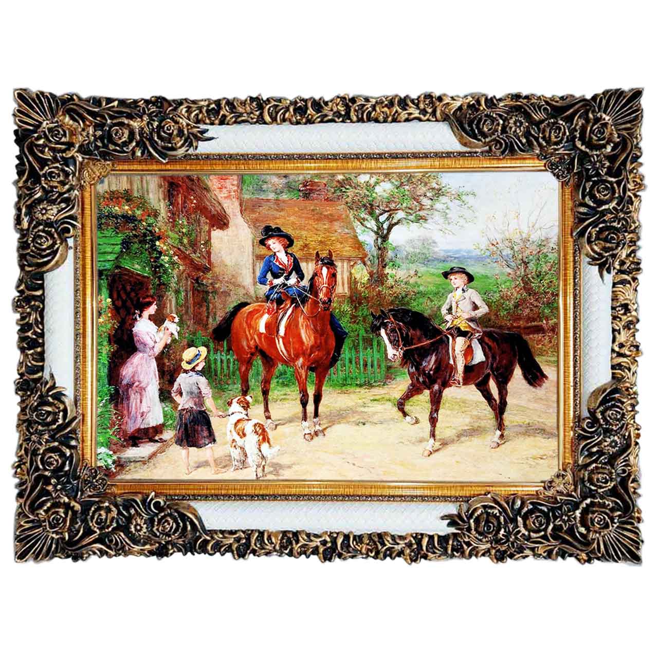 تابلو فرش چاپی طرح کلبه کد 11077 سایز 100×50 سانتی متری