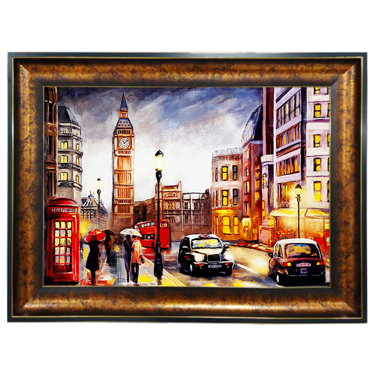 تابلو فرش چاپی طرح خیابان کد 10114 سایز 100×50 سانتی متری