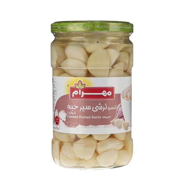 کنسرو ترشی سیر حبه مروارید مهرام 700 گرمی