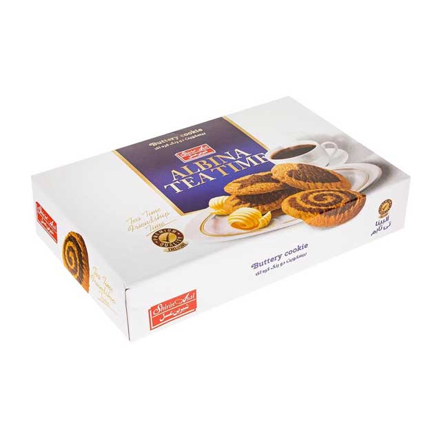 بیسکویت دو رنگ کره‌ ای شیرین عسل 290 گرمی