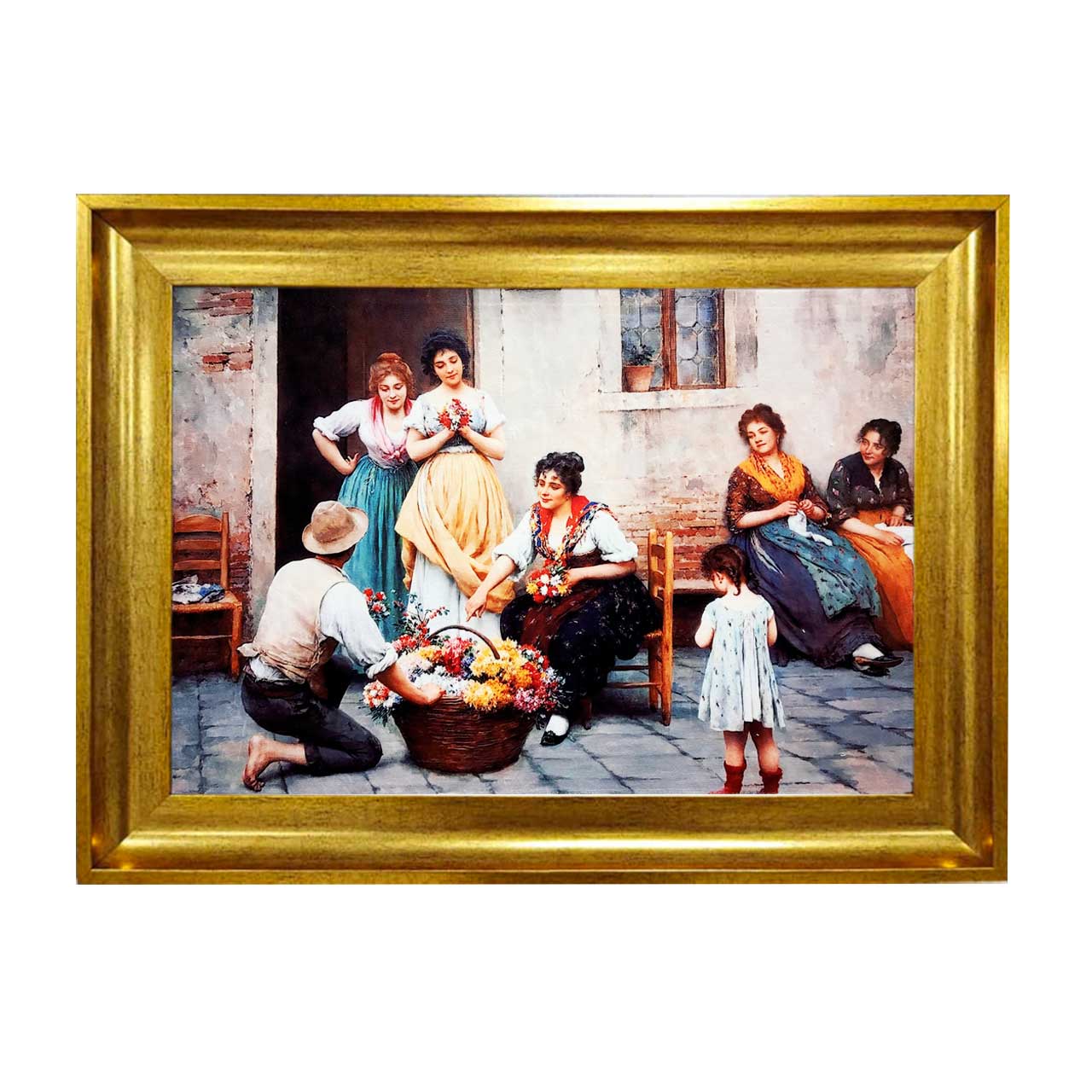 تابلو فرش چاپی طرح دهکده کد 11010 سایز 50×50 سانتی متری