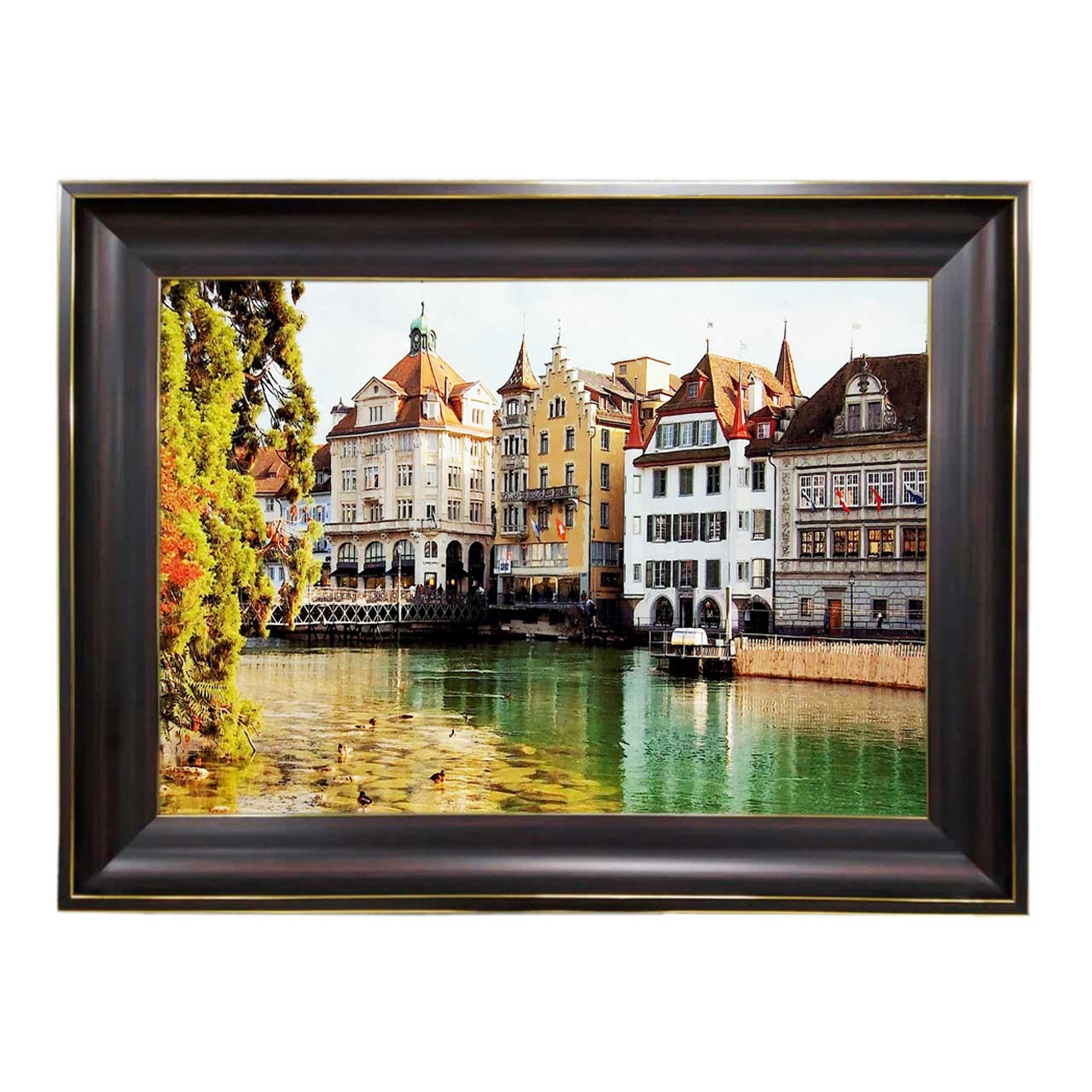 تابلو فرش چاپی طرح دریاچه کد 10043 سایز 60×40 سانتی متری