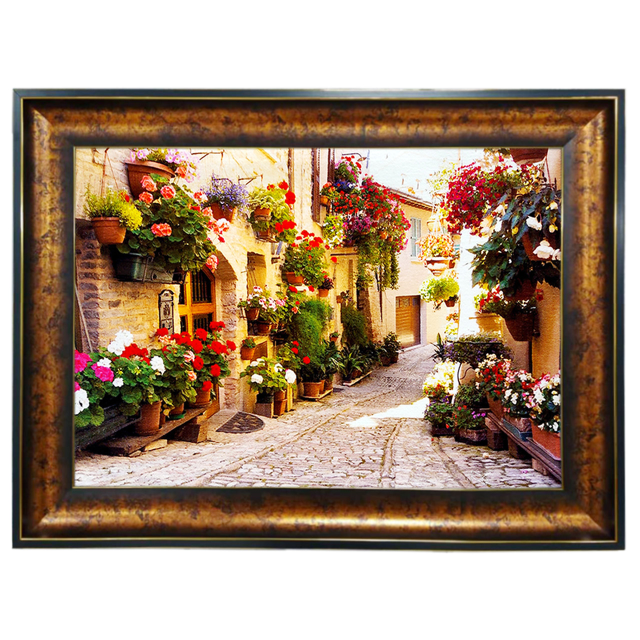 تابلو فرش چاپی طرح کوچه باغ کد 10090 سایز 100×50 سانتی متری