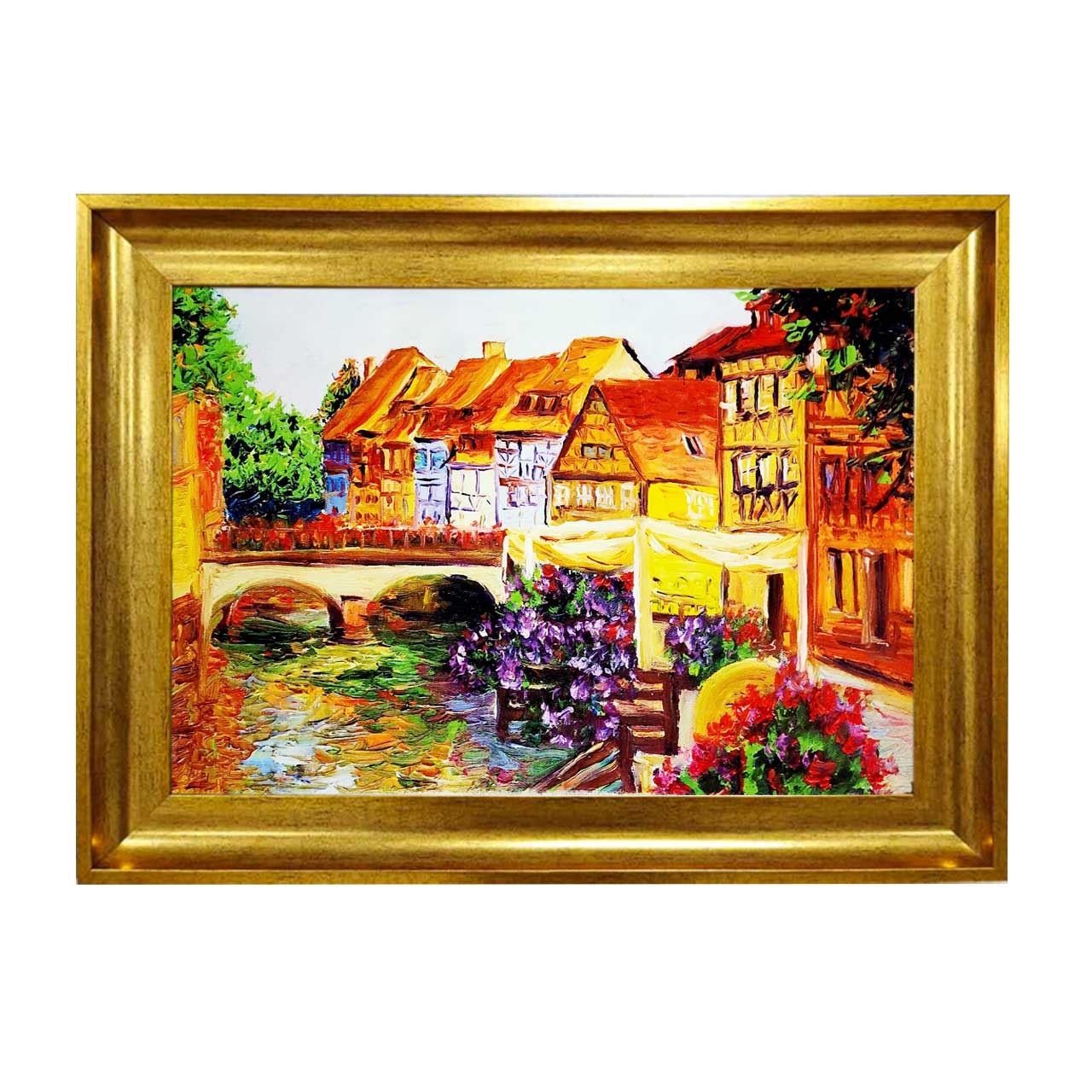 تابلو فرش چاپی طرح رودخانه کد 10208 سایز 50×50 سانتی متری