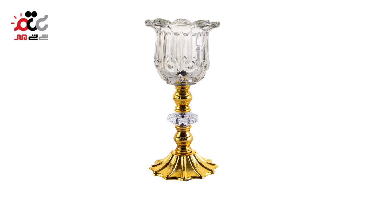 جا شمعی پایه دار طرح گل مجموعه 3 عددی کد 01