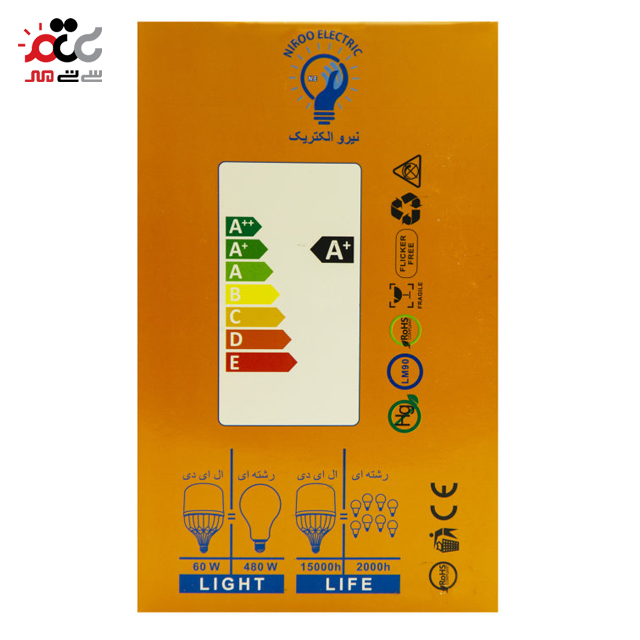لامپ ال ای دی 60 وات نیرو الکتریک کد N.E پایه E27