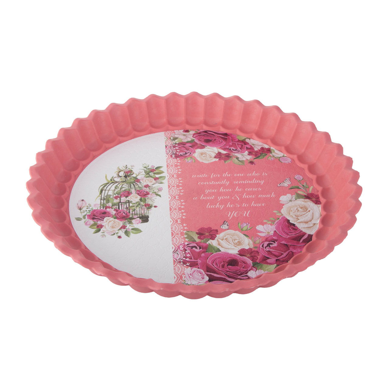 سینی پلاستیکی گرد طرح دار کد 332