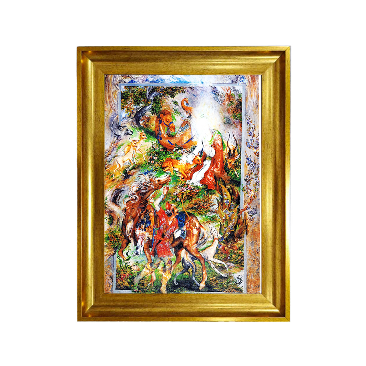 تابلو فرش چاپی طرح مینیاتوری کد 16017 سایز 50×50 سانتی متری