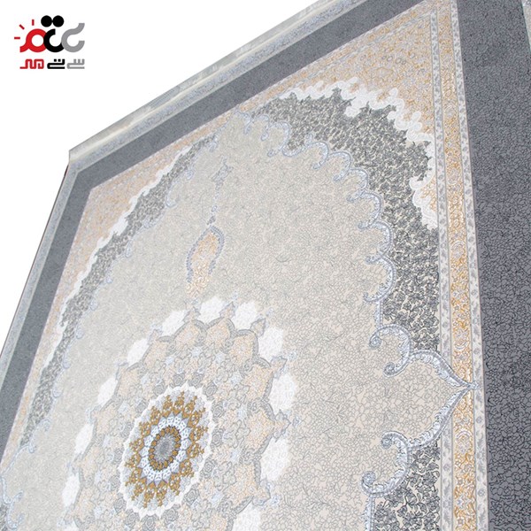 فرش ماشینی طرح بژ حاشیه سیلور کد 1435