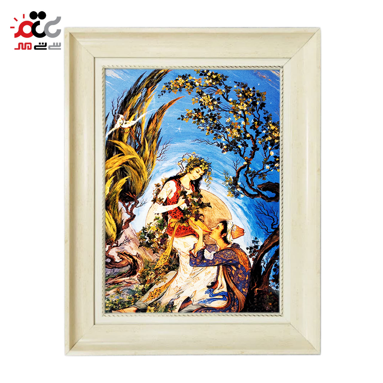 تابلو فرش چاپی طرح مینیاتوری کد 16012 سایز 50×35 سانتی متری