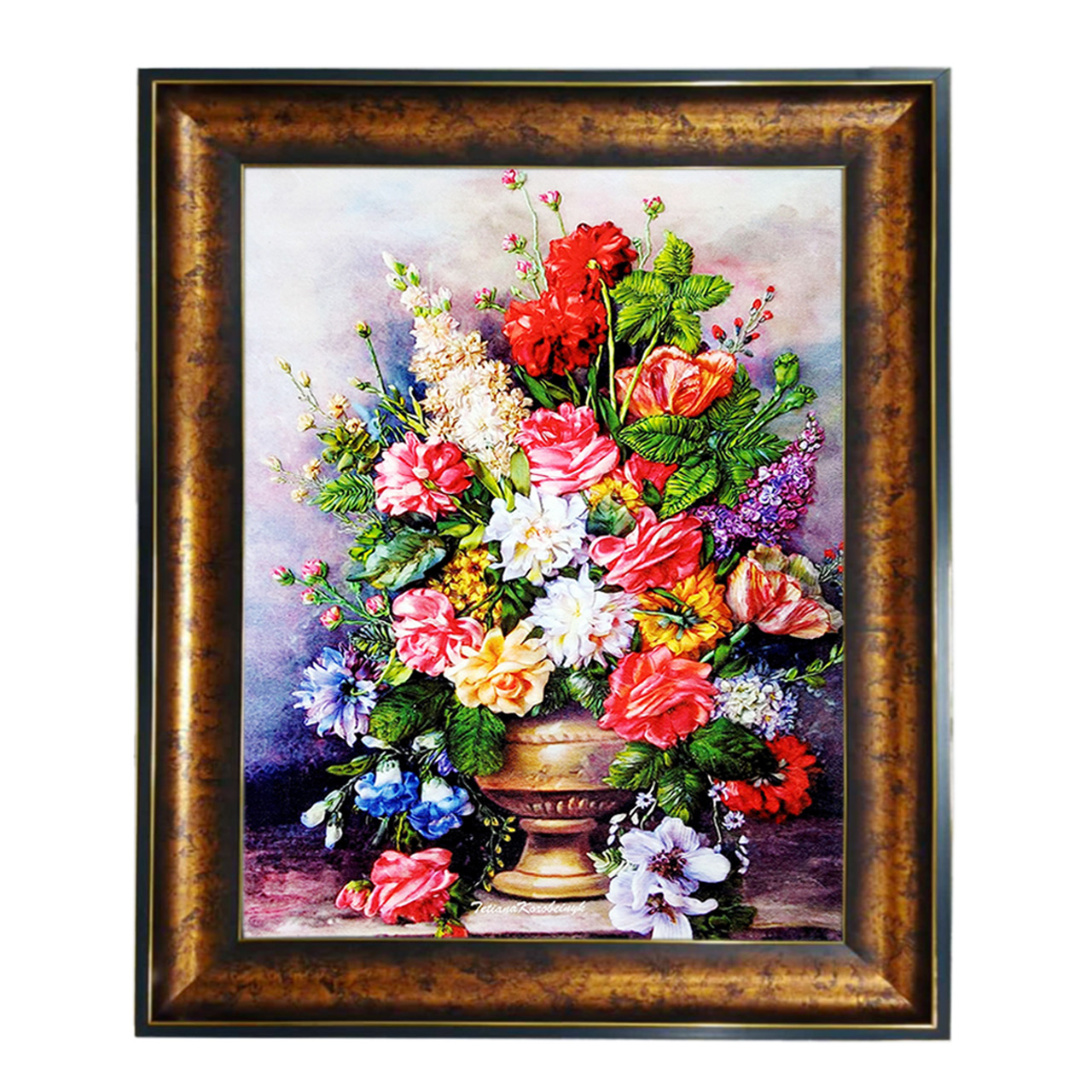 تابلو فرش چاپی طرح گل کد 12301 سایز 100×50 سانتی متری