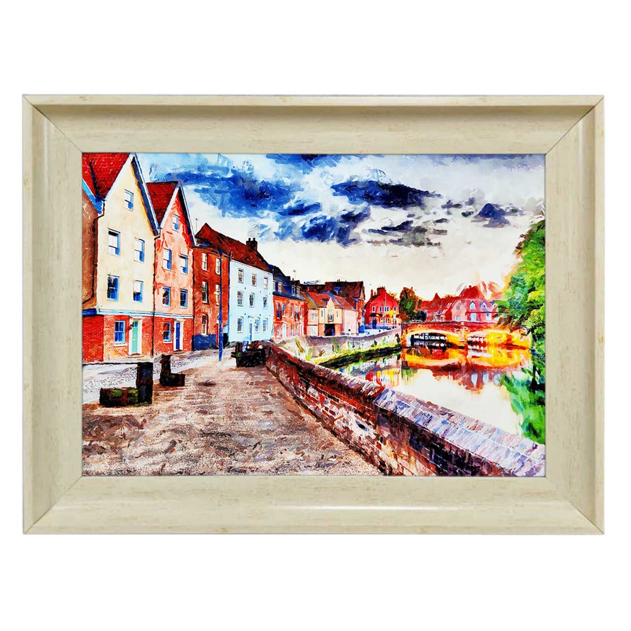 تابلو فرش چاپی طرح رودخانه کد 10178 سایز 70×50 سانتی متری